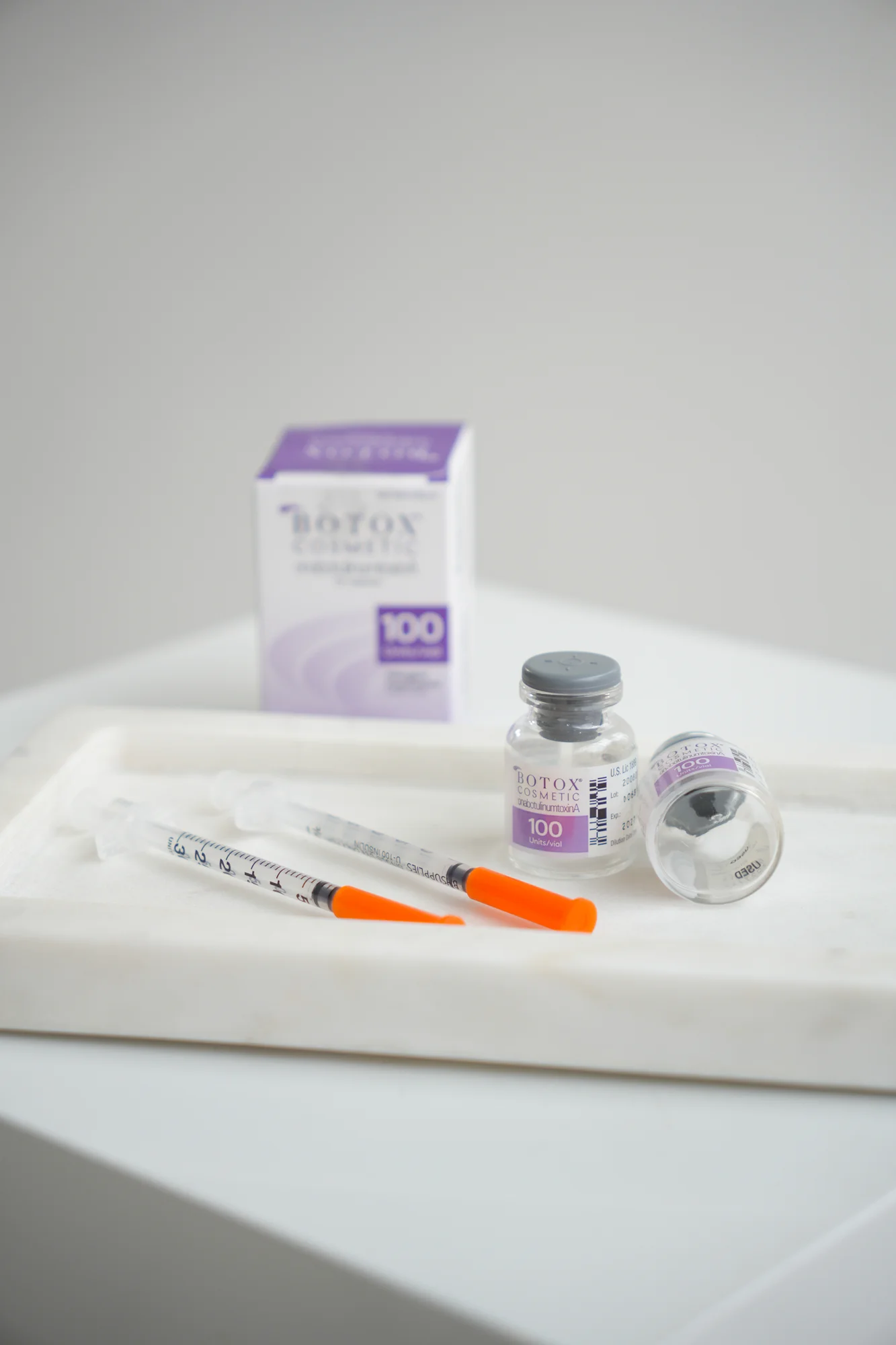 Botox Cosmetic vial and syringes prepared at Skin Talk